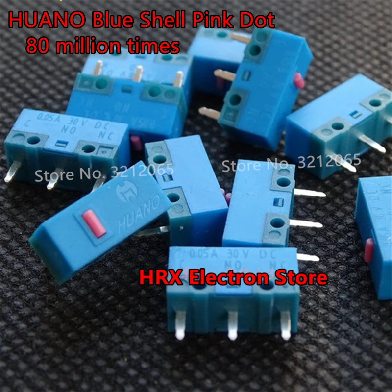 

10PCS HUANO Blue Shell Pink Dot mouse micro switch Button Life of 80 million