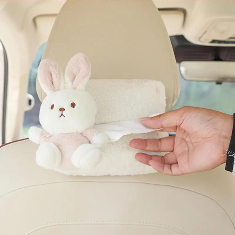

Car Tissue Box Holder Animal Shape Auto Short Plush Tissue Box Holder Auto Hangable Napkin Box Car Backseat Tissue Storage Case