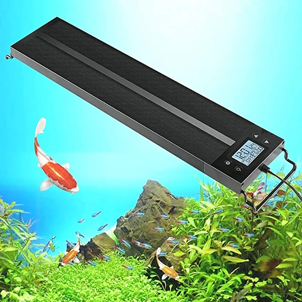 24-36Inch 8 Colors Auto On Off Full Spectrum 34W 45W Aquarium LED Light IP65 Waterproof Fish Tank Lighting Underwater lamp