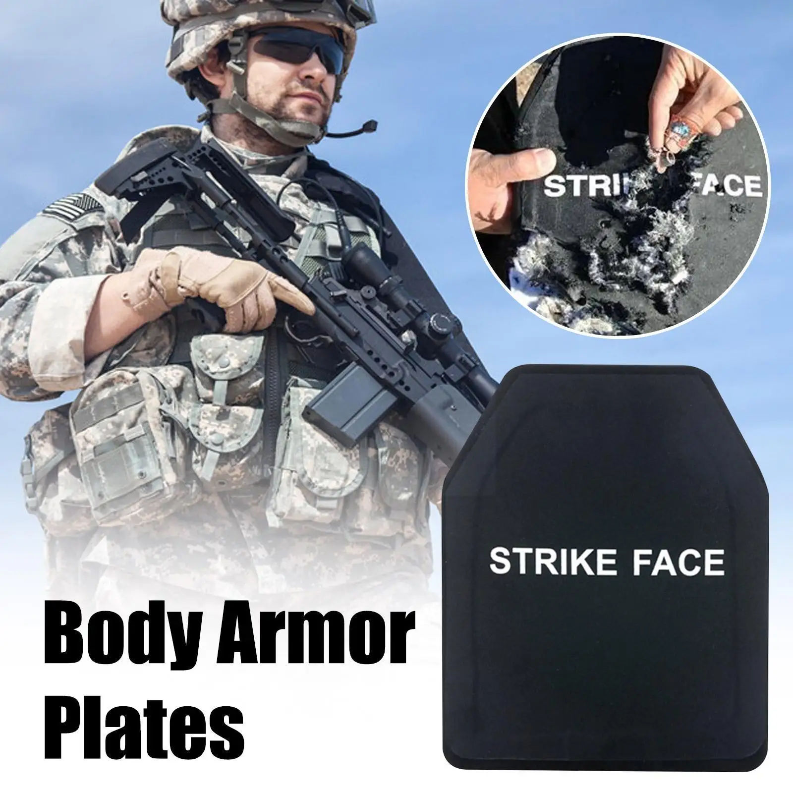 

10*12 Inch Tactical NIJ Level 3A 4A 5A UHMWPE Bullet Backpack Armor Board Plates Tactical Armor Panel Proof Bulletproof Bod U1G6
