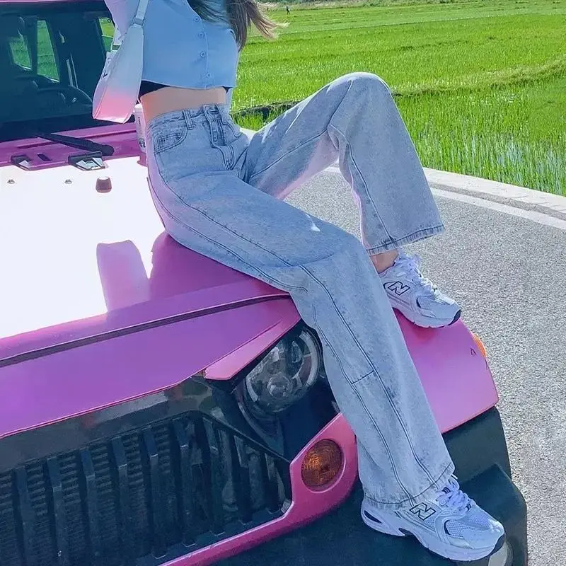

Baggy Y2k Wide Jeans Korean Wide Leg Straight Vintage High Waisted Denim Jeans Pants for Women 2023 Ladies Luxury Pants Loose
