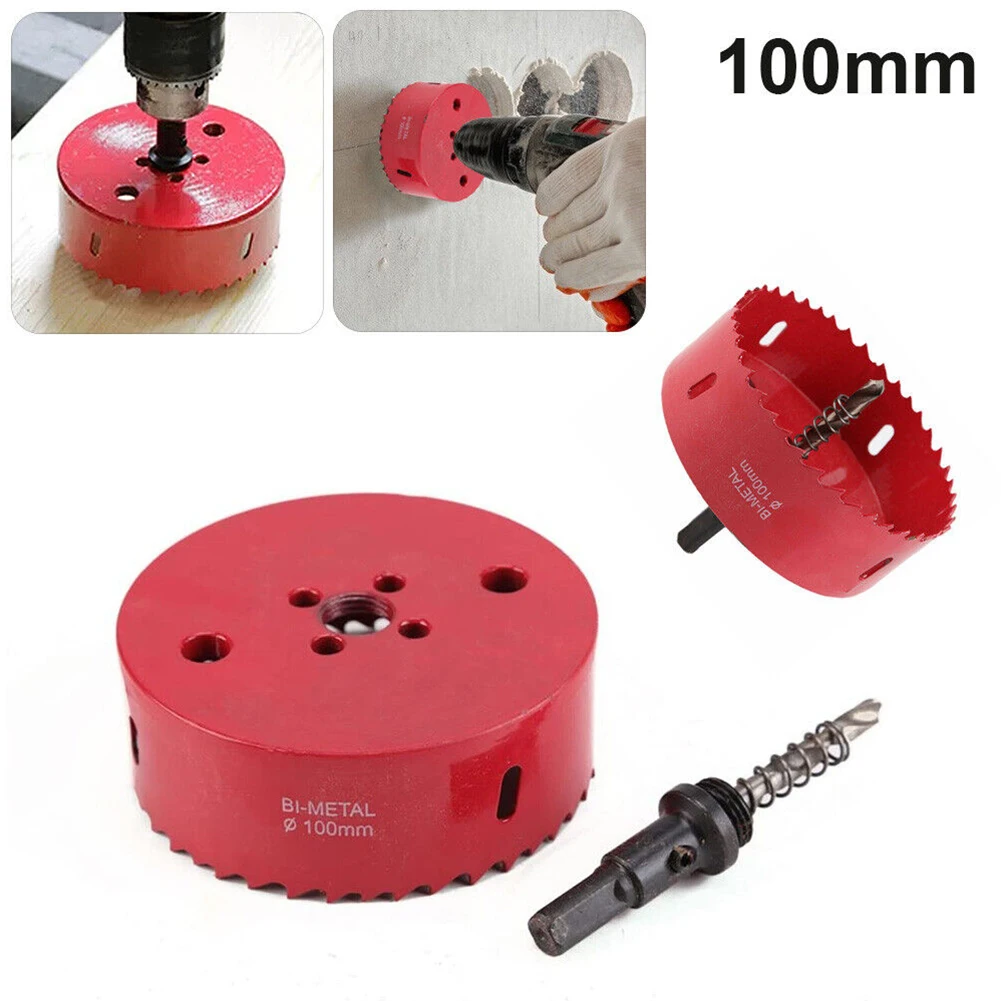 

Woodworking Hole Saws 100mm M42 Bi-Metal Drill Bit Cutter Carpentry Tools Cutting Metal Plastic Hole Saw Opening Hand Tools