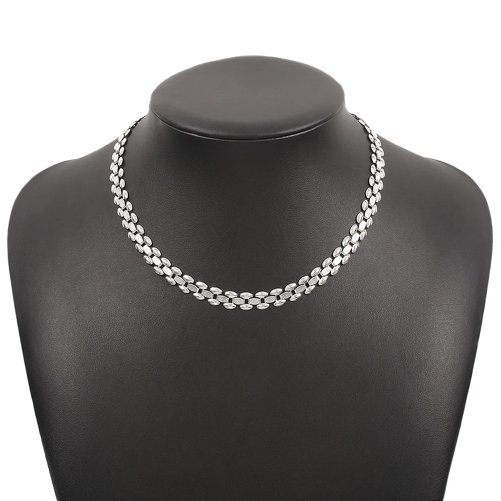 Jewelry metal wind niche temperament single-layer jewelry elegant literary fan geometric necklace women