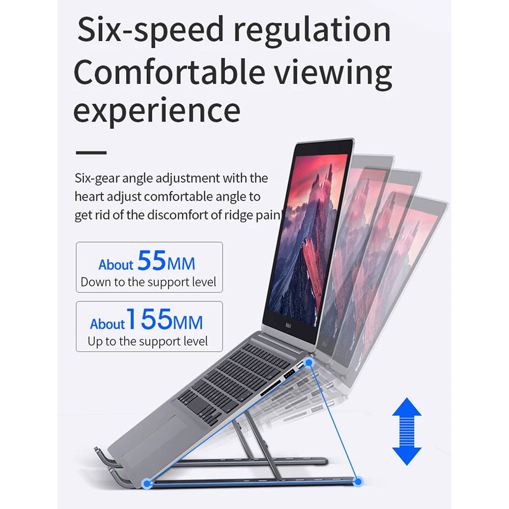 Черный ноутбук из алюминиевого сплава N3 подъемник Atand складной портативный