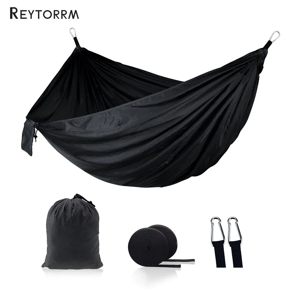 

High Quality Professional Camping Hammock 260x140cm Two Person Outdoor Hammocks With 2 Tree Straps 2 Loops for Backpacking Beach