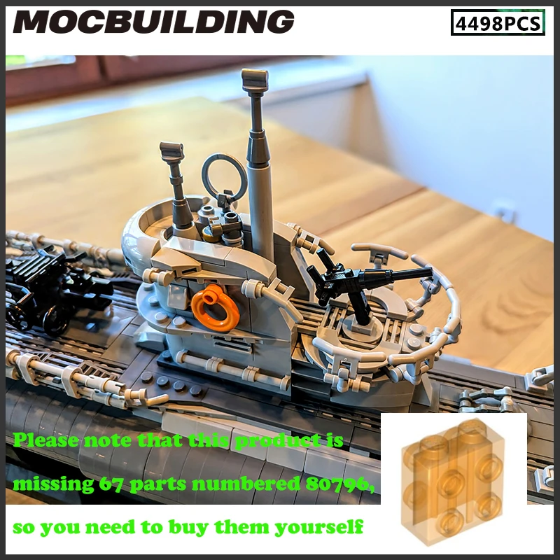 Строительные блоки MOC модель U-лодки Военная серия масштаб 1:55 сделай сам подарок