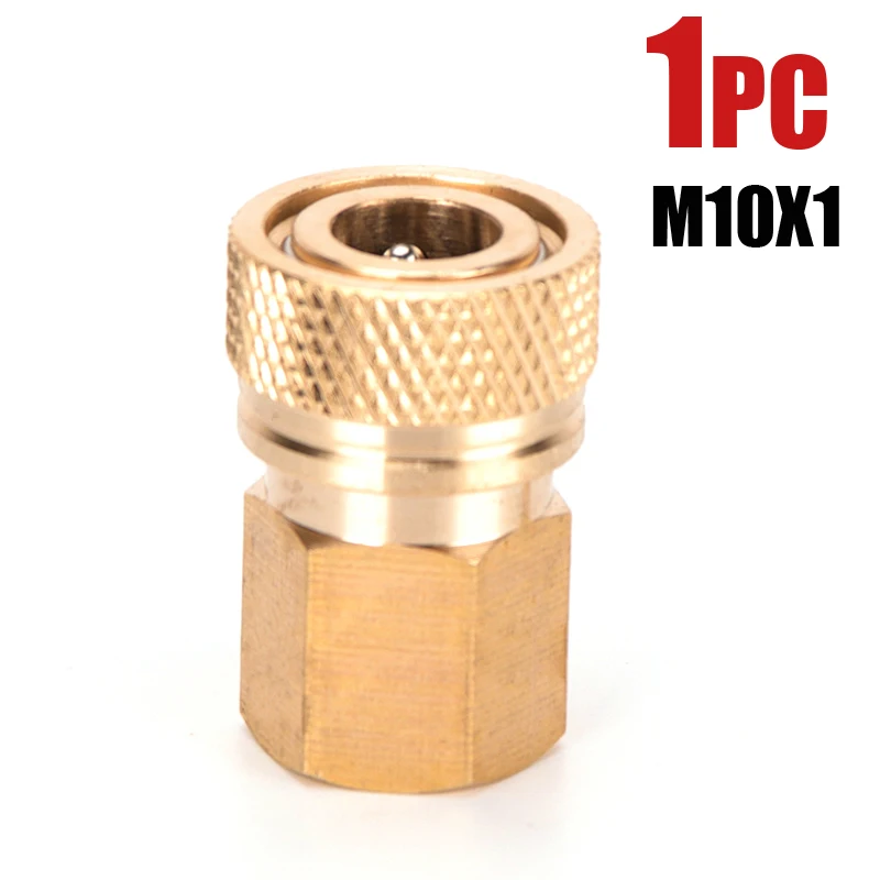 1 шт., быстроразъемные соединения с резьбой M10, 8 мм, соединительные муфты для заправки воздуха, медные быстроразъемные фитинги