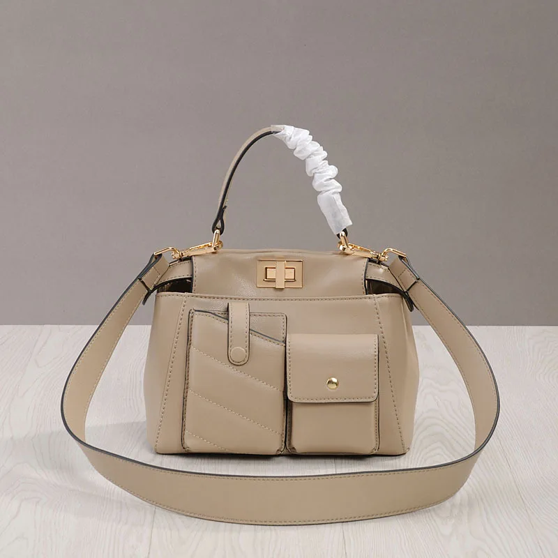 

Модная креативная универсальная сумка из воловьей кожи с карманами, Повседневная диагональная портативная женская сумка на одно плечо, жен...