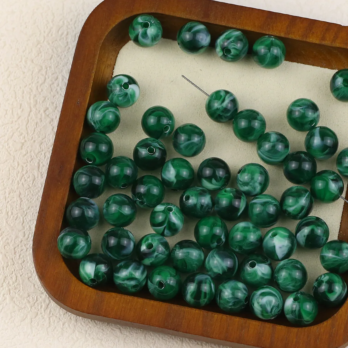 Темно-зеленый круглый шар акриловый спейсер свободные бусины для ювелирных