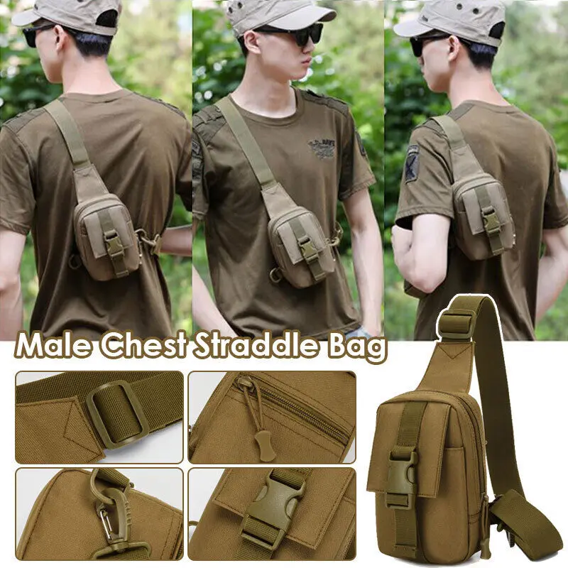 Outdoor Tactical Sling Bag Military Crossbody Pack Chest Shoulder Bag Small for Hiking Cycling Camping Travel