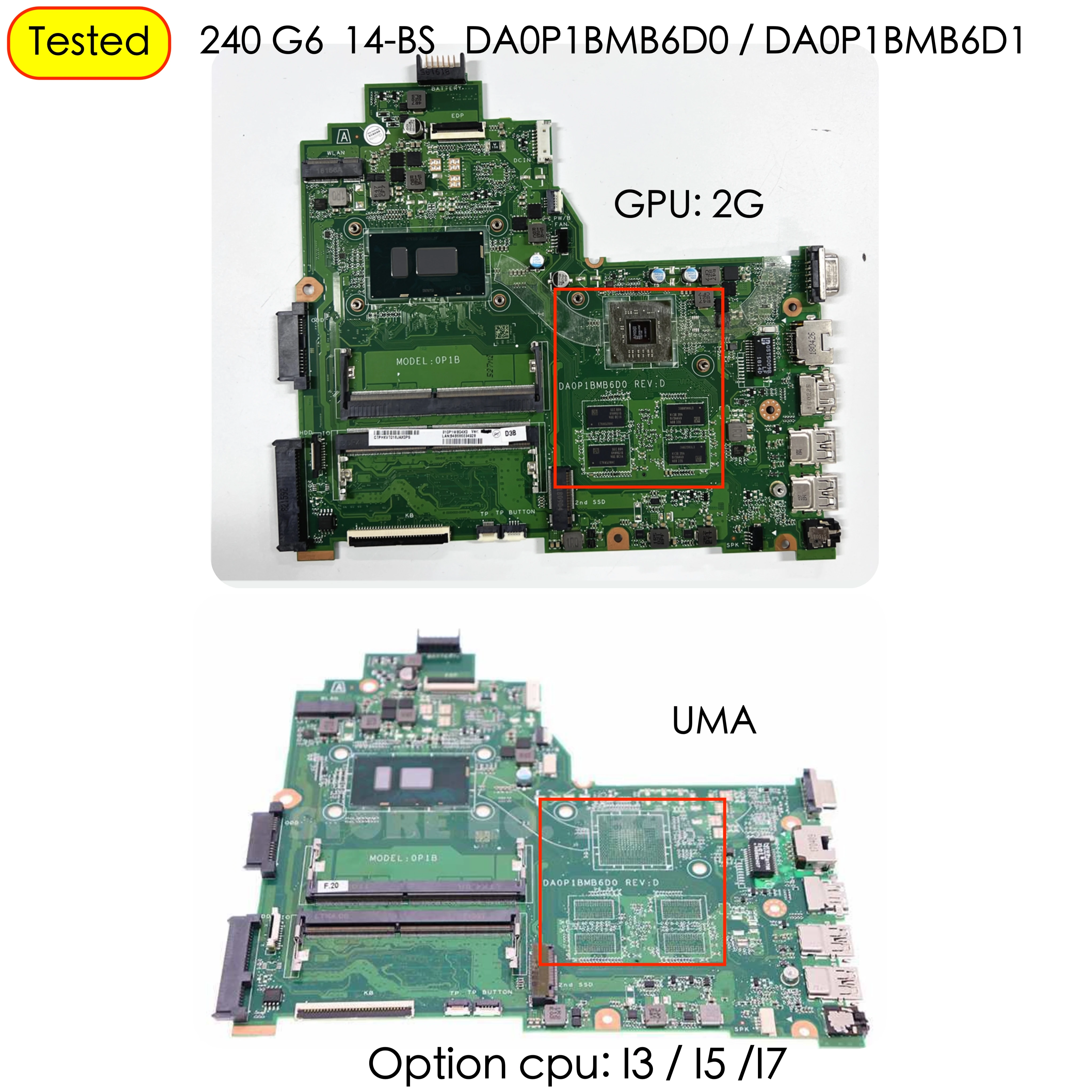 

Материнская плата для ноутбука HP Pavilion 14-BS 240 G6 928341-001 925431-601 924422-001 924422-601 DA0P1BMB6D1 DA0P1BMB6D0
