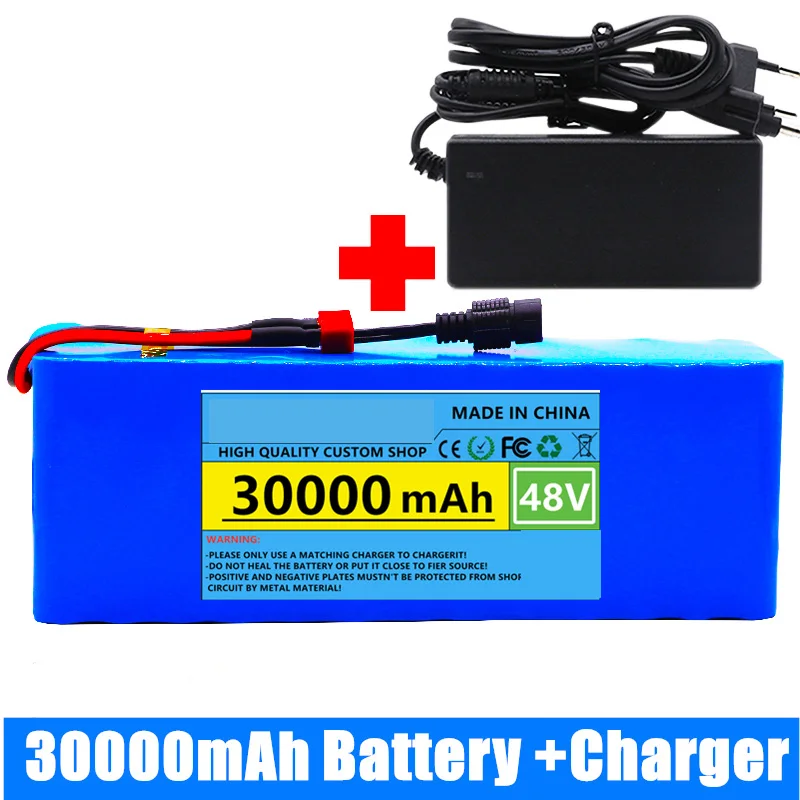 

48v 30Ah lithium ion battery 1000w 13S3P lithium ion battery pack for 54.6v electric bicycle electric scooter built-in 20A BMS