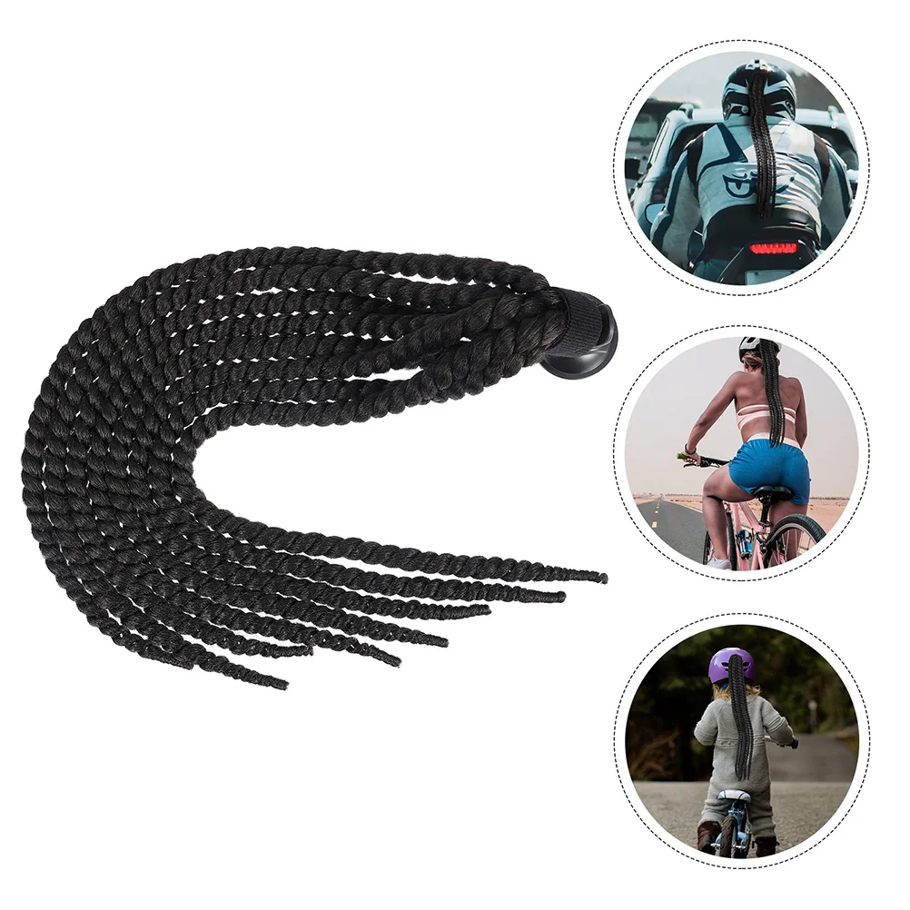 

2pcs Delicate Chic Unique Helmet Wig Helmet braid decor Helmet Ornament Helmet Ponytails