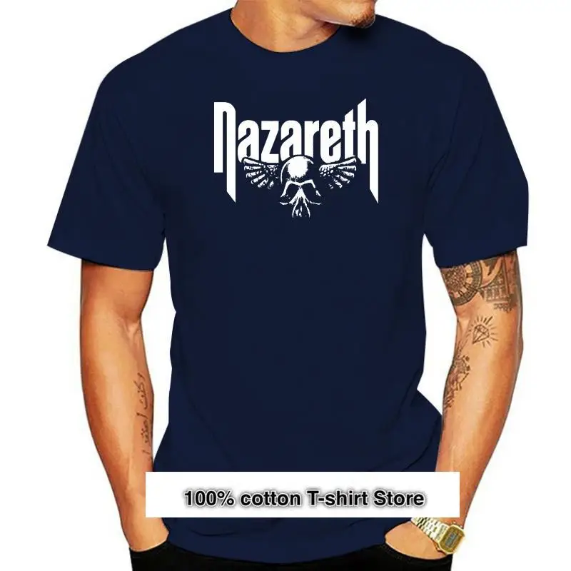 

Camiseta negra Rock con Logo de Nazareth para hombre, tallas nuevas, S-XXXL