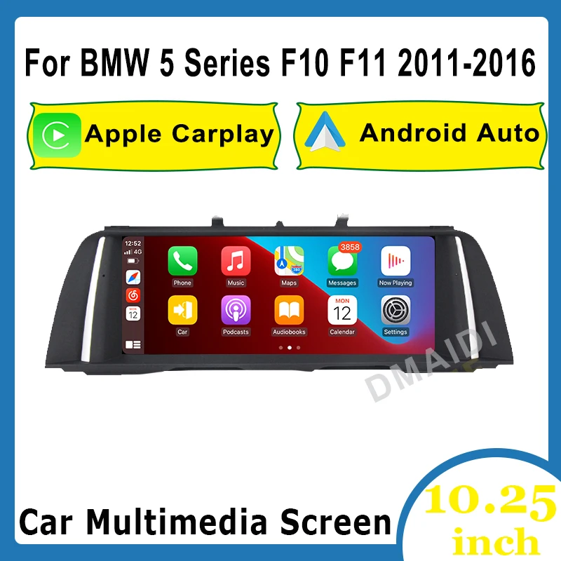 

10,25 дюймовый автомобильный мультимедийный беспроводной Apple CarPlay Android авто для BMW 5 серии F10/F11/520 (2011-2016) оригинальный CIC/NBT