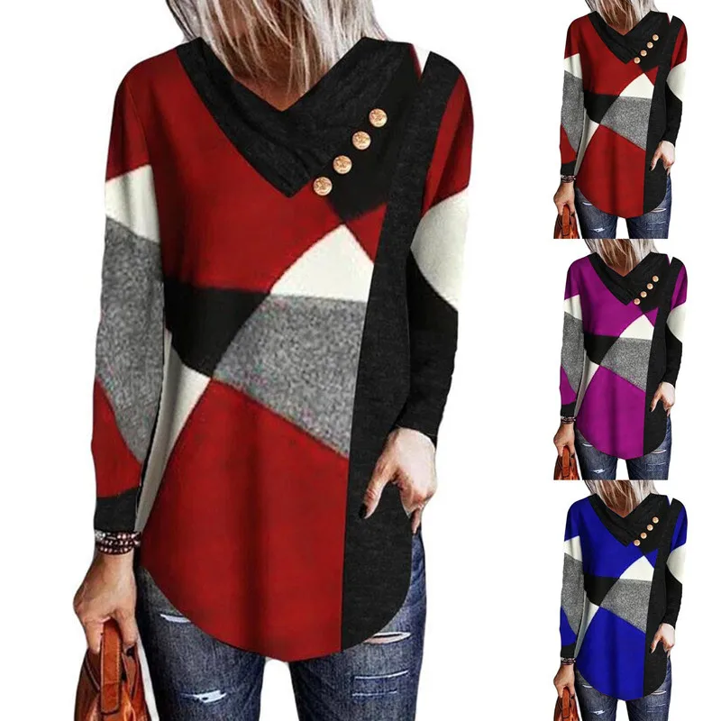 Женская Винтажная футболка с длинным рукавом большие свободные пикантные