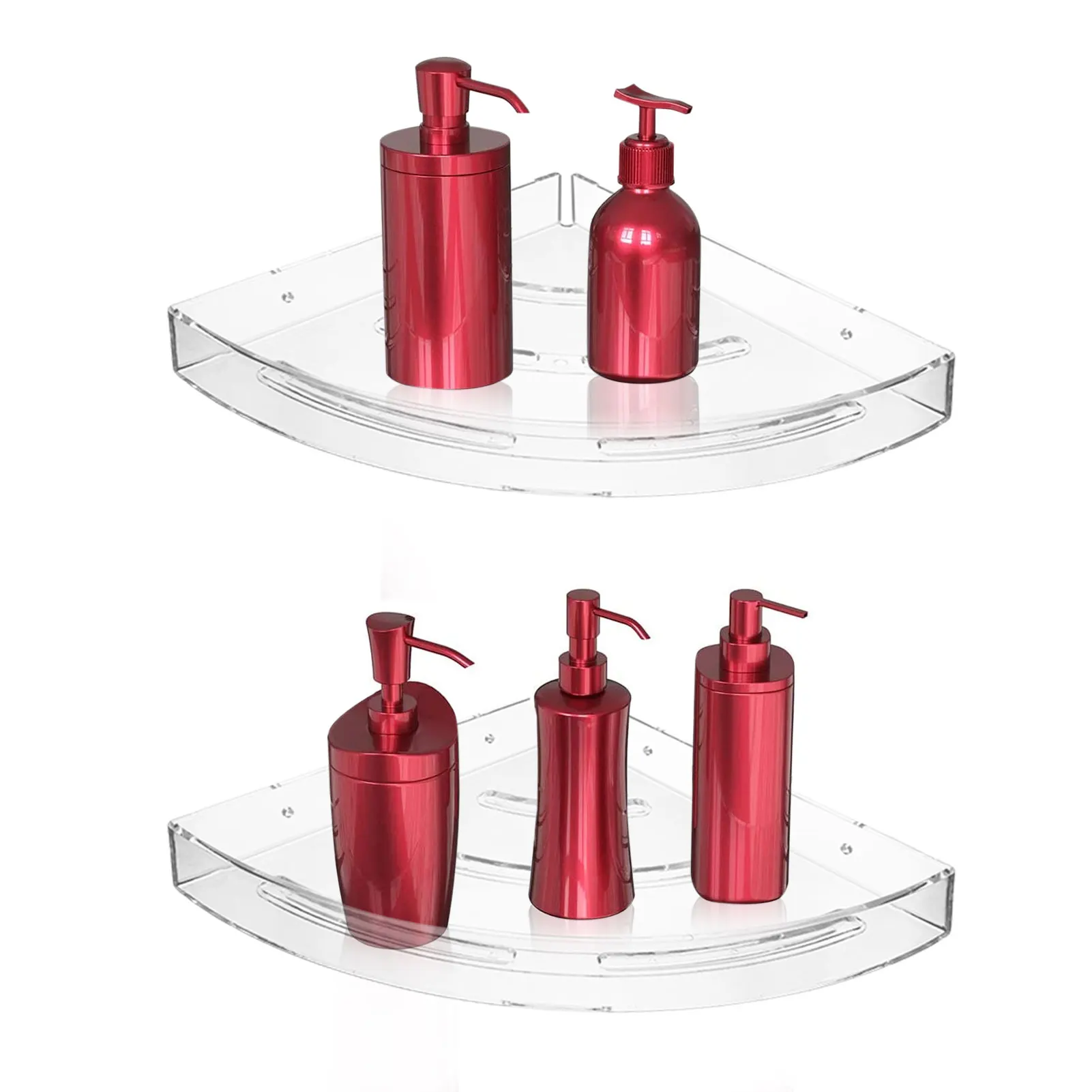 

2 Pcs Acrylic Corner Shower Shelf Floating Bathroom Corner Shelves Transparent Storage Rack Organizer For Toilet Shampoo Dorm