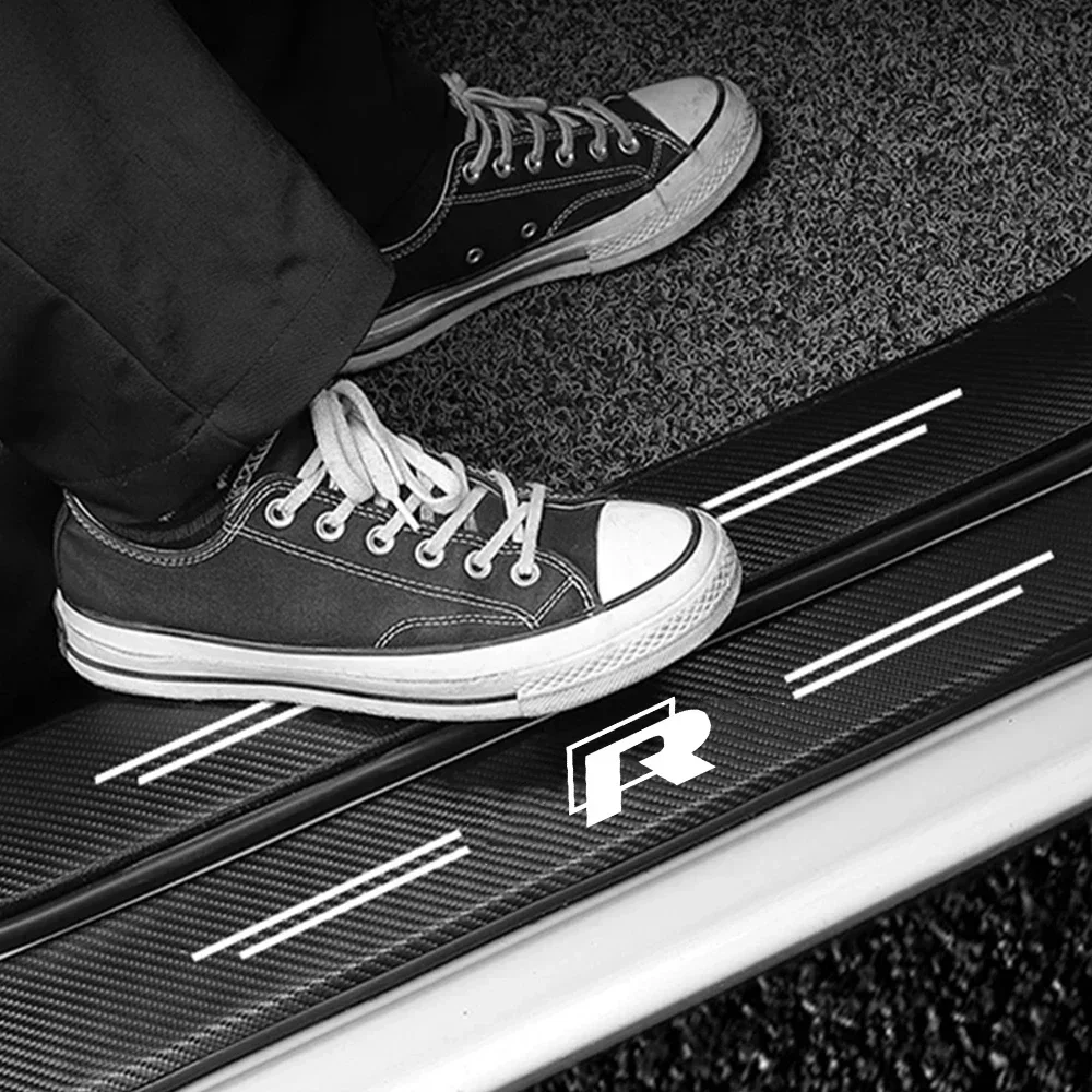 Наклейка на порог автомобиля для Volkswagen VW R Line RLine Polo Caddy Golf Jetta Touran Passat полоски