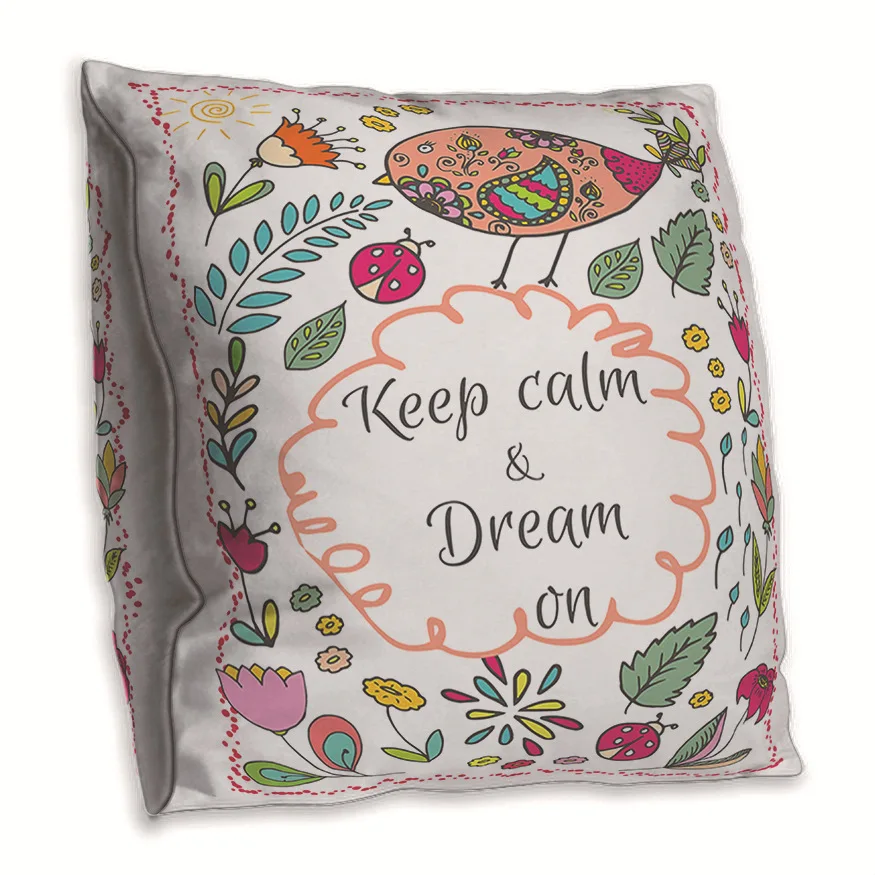 

Наволочки 45 х45 см с двусторонним принтом, квадратные, с цветами и буквами