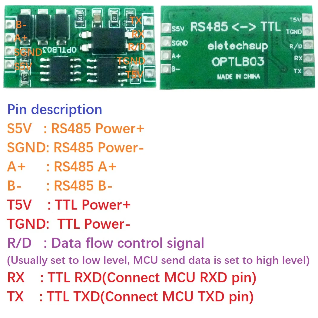 Фото UART TTL к RS485, изолированная защита от перенапряжения промышленного класса для Arduino MEGA Raspberry Pi 4 NODEMCU ESP8266 №3