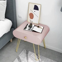 modern best selling wholesale indoor wooden material pink color small rectangular bedroom furniture iron stand bedroom furniture