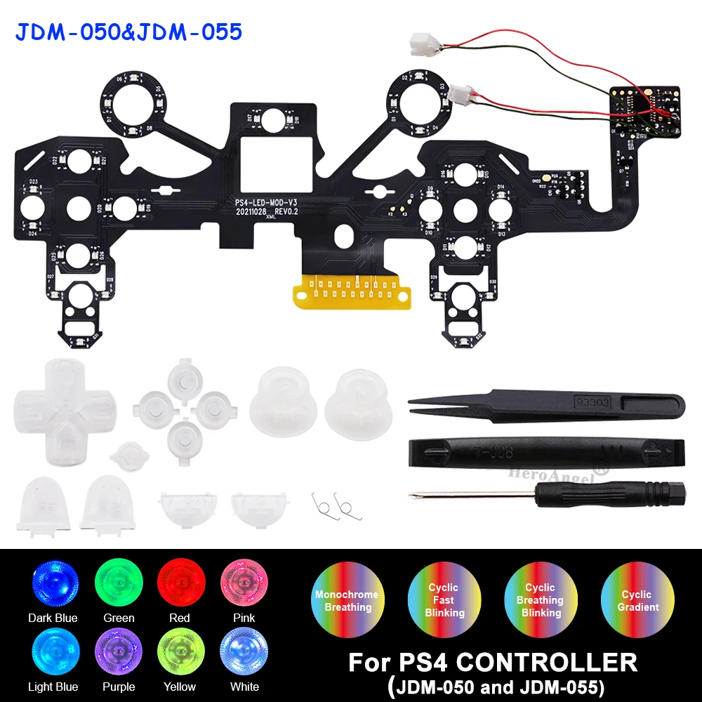 8 Colors LED Light Board V3 For PS4 Controller(JDM-050&JDM-055) Accessories No Welding Required Dropshipping