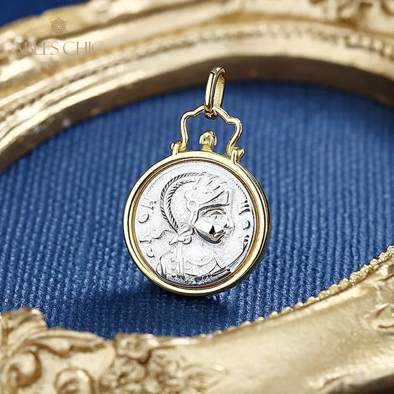 Подвеска в виде римской монеты серебро 925 пробы 18 К