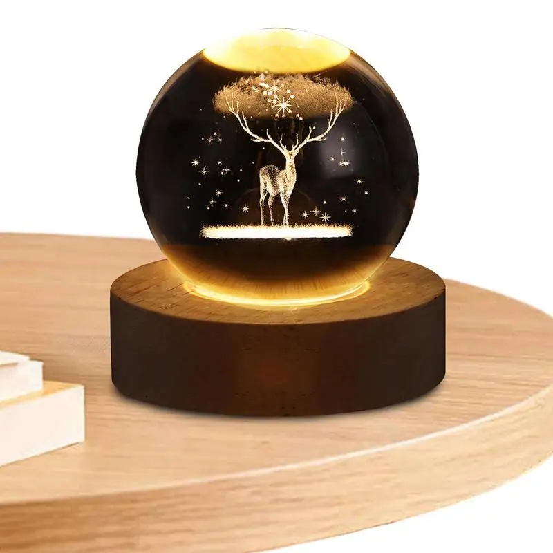 

Led Crystal Ball Night Light Atmosphere Light 3D Ball Lamp For Christmas Birthday Kid Gift