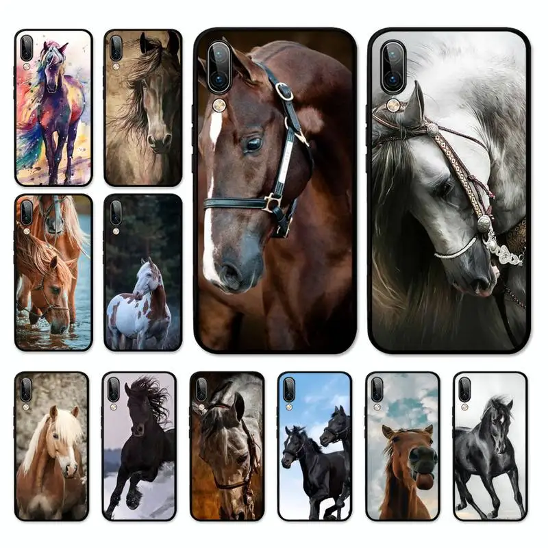 

Animal Running Horse Phone Case For Oppo A9 A7 A3s A1k Realme 6 5 Pro C3 Reno 2 Z Vivo Y91 C Y81 Y67 Y51 Y17 Cover
