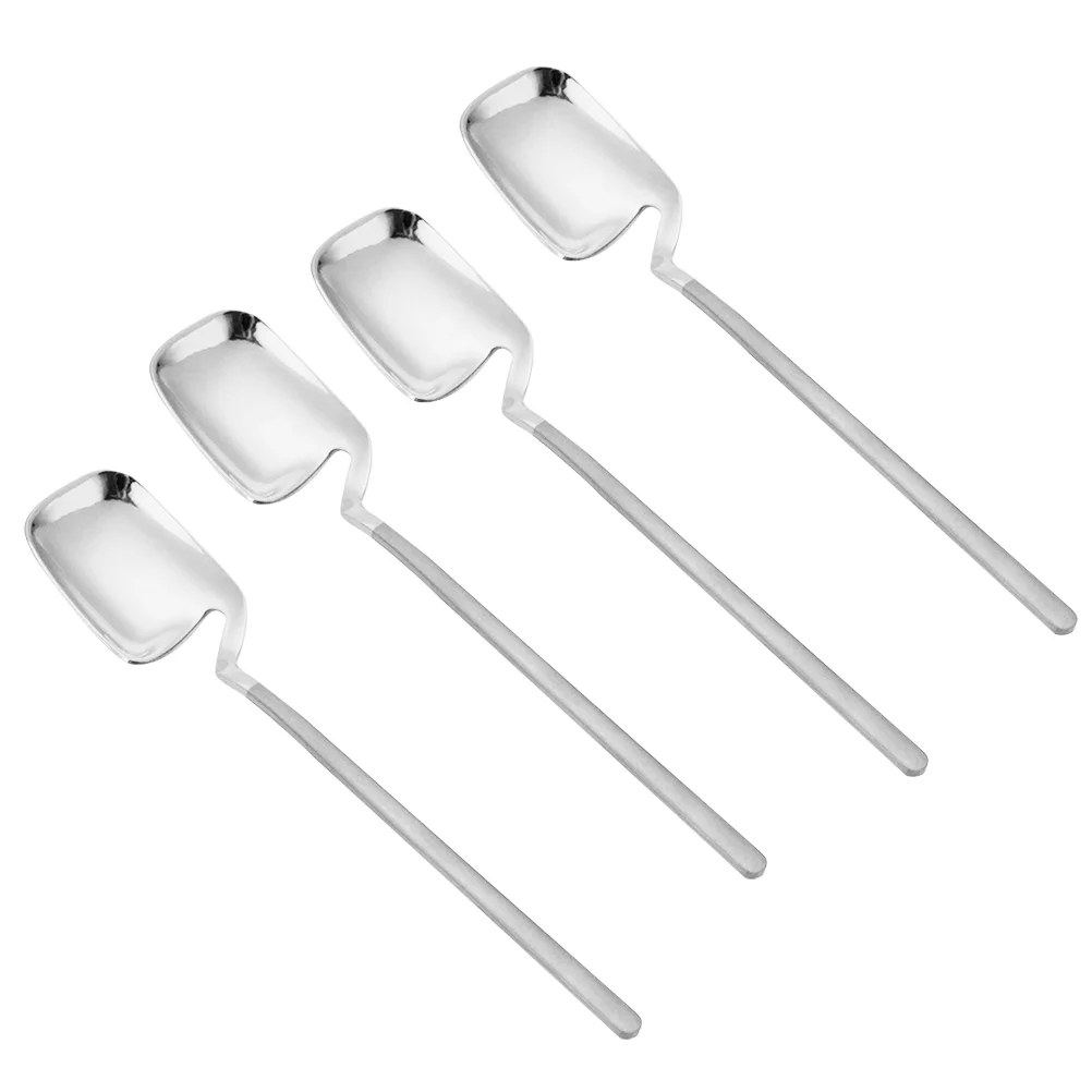 

4Pcs Portable Dessert Spoons Delicate Stirring Spoons Multi-function Coffee Spoons