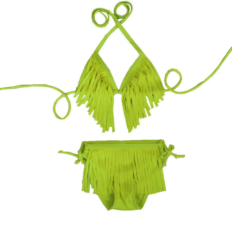 

2022 летний комплект бикини для маленьких девочек из двух предметов, однотонный Зеленый сексуальный купальник, Бразильский купальный костюм, пляжная одежда, Купальник S, M, L, XL, 2XL