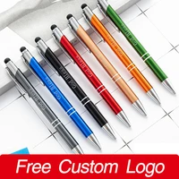 colorful customized logo touch screen metal ballpoint pen handwritten office lettering signature pen birthday wedding gift pens