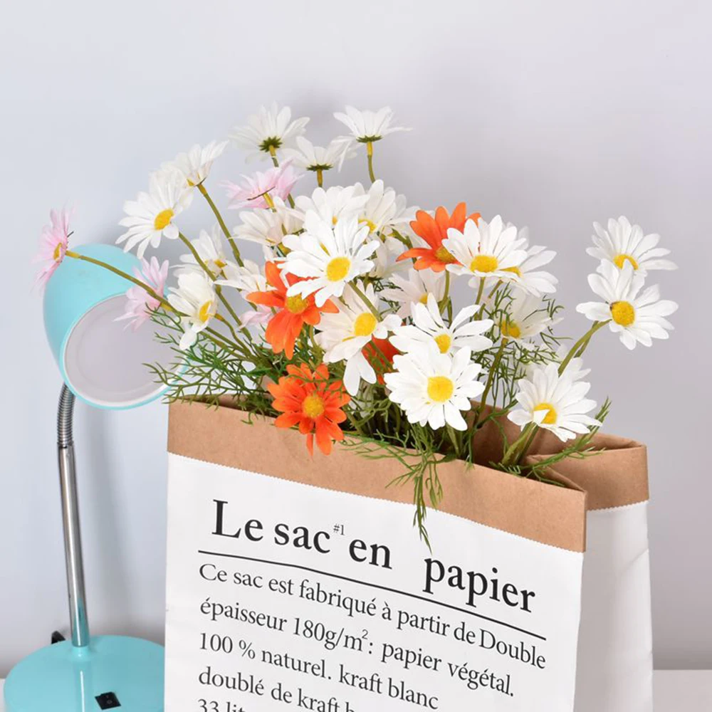 

Simulated Spring Sun Daisy Wild Chrysanthemum Flower Arrangement With Grass Nordic Home Decoration Photography Props 9 Colors