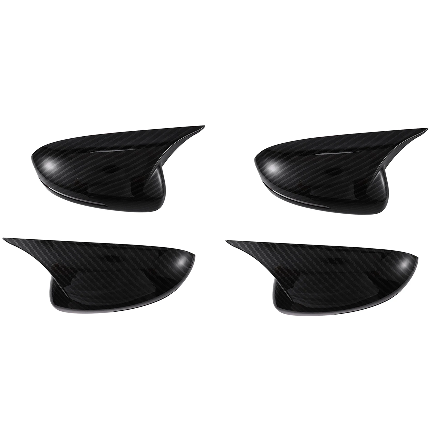

4x Carbon Fiber Rear View Mirror Housing Ox Horn Cover-Side Mirror Cover for Kia Optima K5 2011-2015