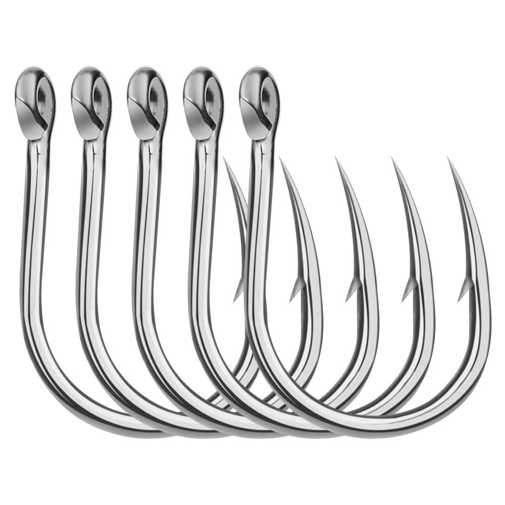 

20pcs Saltwater Fishing Hook Jigging Hook 1/0#-13/0# Stainless Barbed Steel Fishhook with Hole for Fishing Accessories Pesca