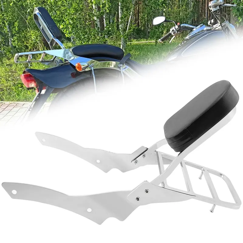 

Съемная задняя спинка для пассажира мотоцикла Yamaha V-Star XVS400 XVS650 1996-2017, хромированная, с багажником
