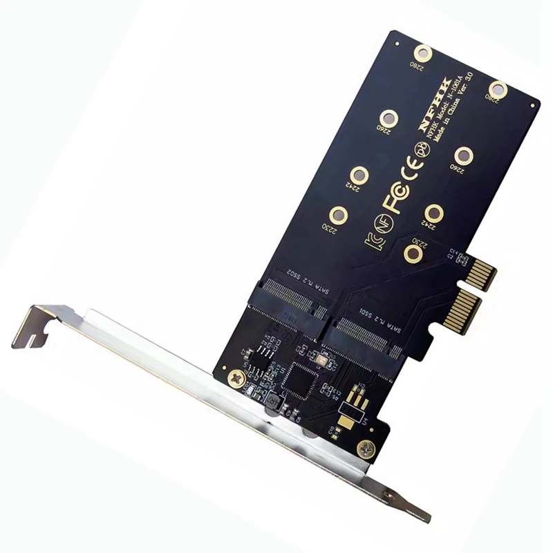 Адаптер PCI-E — M2 Адаптер PCI Express X1 2-портовый B Key M.2 NGFF SATA SSD Адаптер PCIE M2 Карта расширения Riser Card-ABVP (art.: 3920d32d7dbdf) - 3920d32d7dbdf