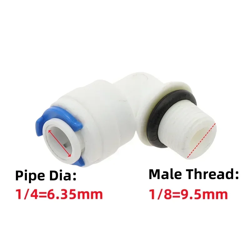 

Аксессуары для аквариума RO, быстрый разъем, внешний диаметр 6,35 мм, 9,53 мм, шланг 1/8 1/4 3/8 1/2 3/4BSP, адаптер с наружной резьбой, колено, комбинированная трубка