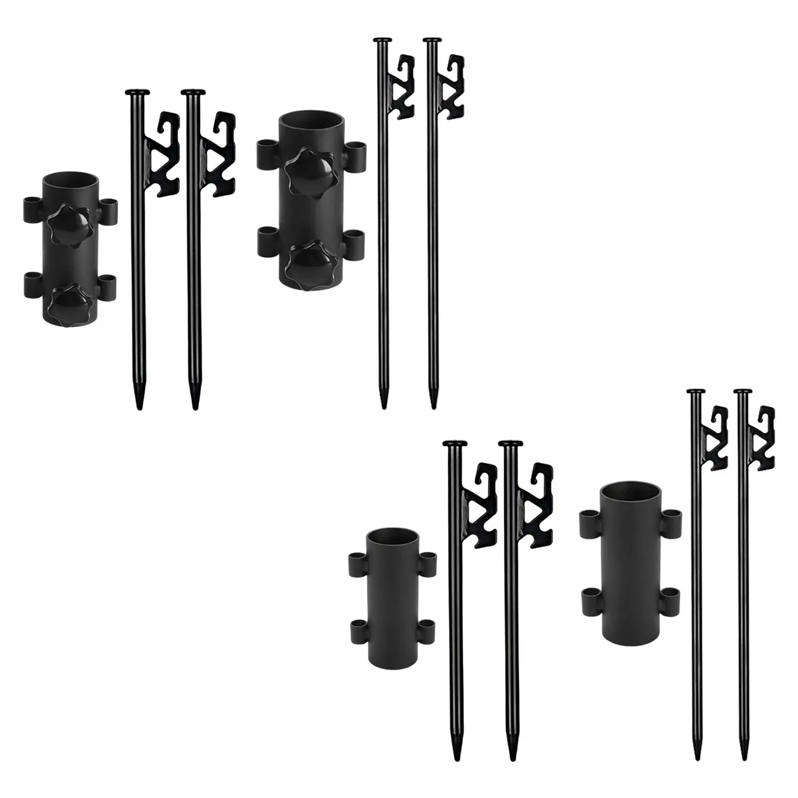 

2x Camping Tent Stakes Pins Spikes with Pole Fixed Tube for Outdoor Picnic