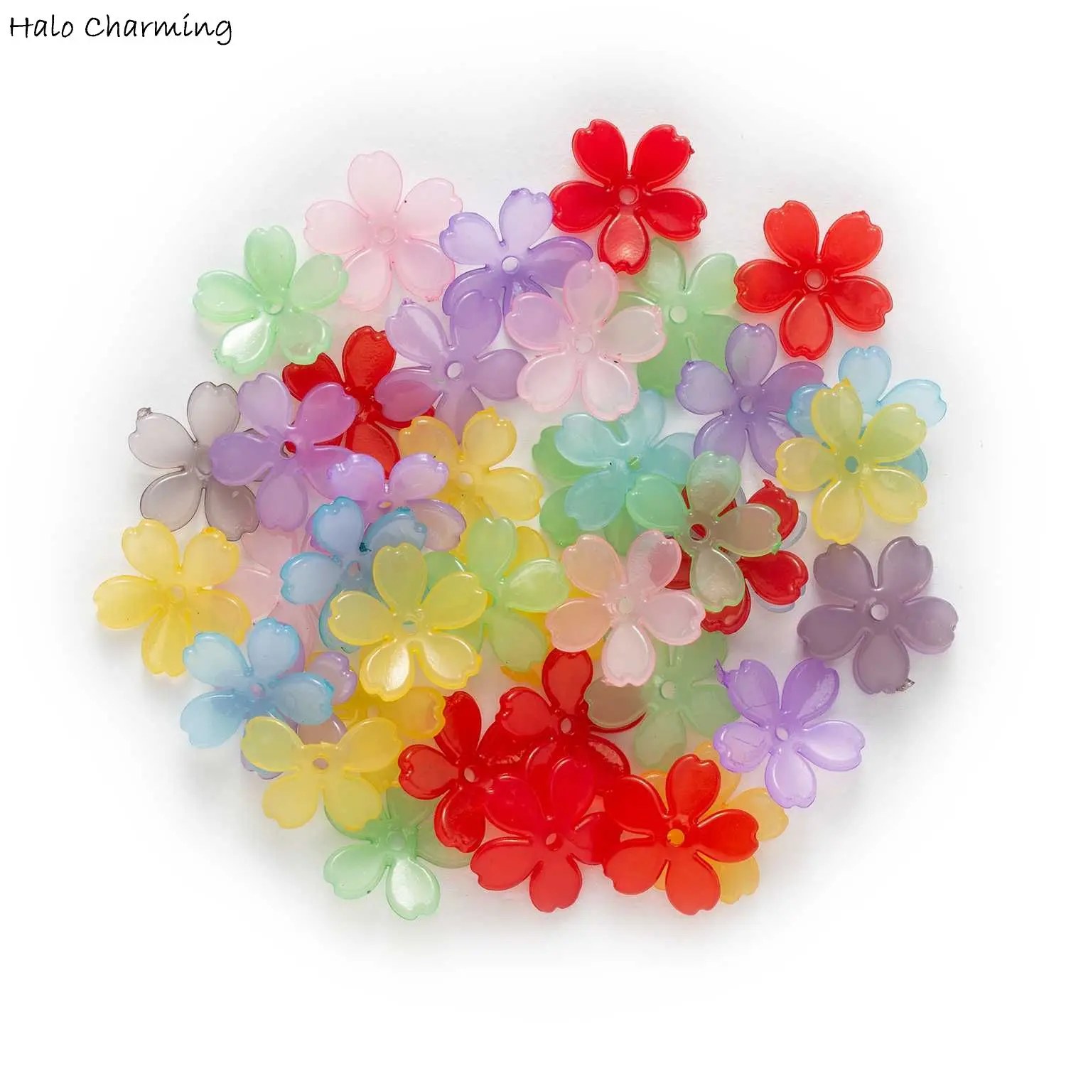 

30pcs Acrylic Flower Bell Bead Caps Jewelry Making Findings Headwear Bracelet Necklace Earring Pendant Accessoires Decor 27/19mm