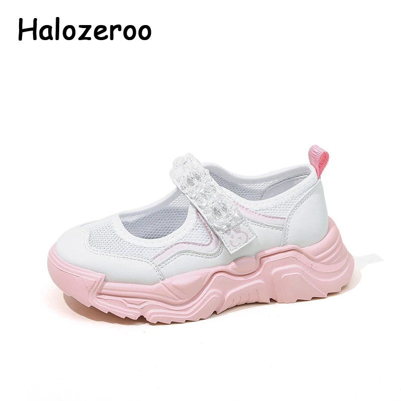 

Kids Casual Sneakers Baby Girls Brand Flower Shoes Children White Sport Sneakers Sweet Chunky Sneakers Trainers For Summer New