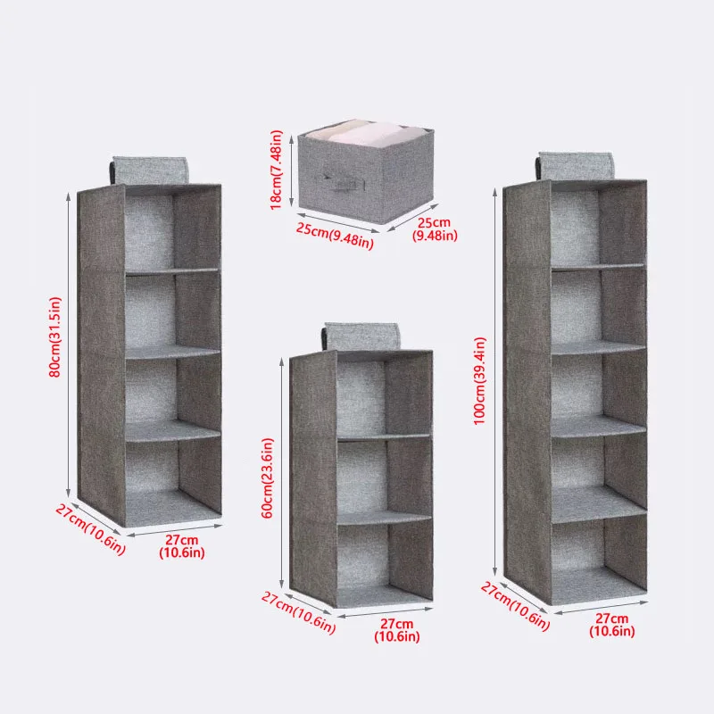 Bolsa de almacenamiento colgante para armario органайзер портативный насадка 1/3/4/5 estilo cajón стираемый