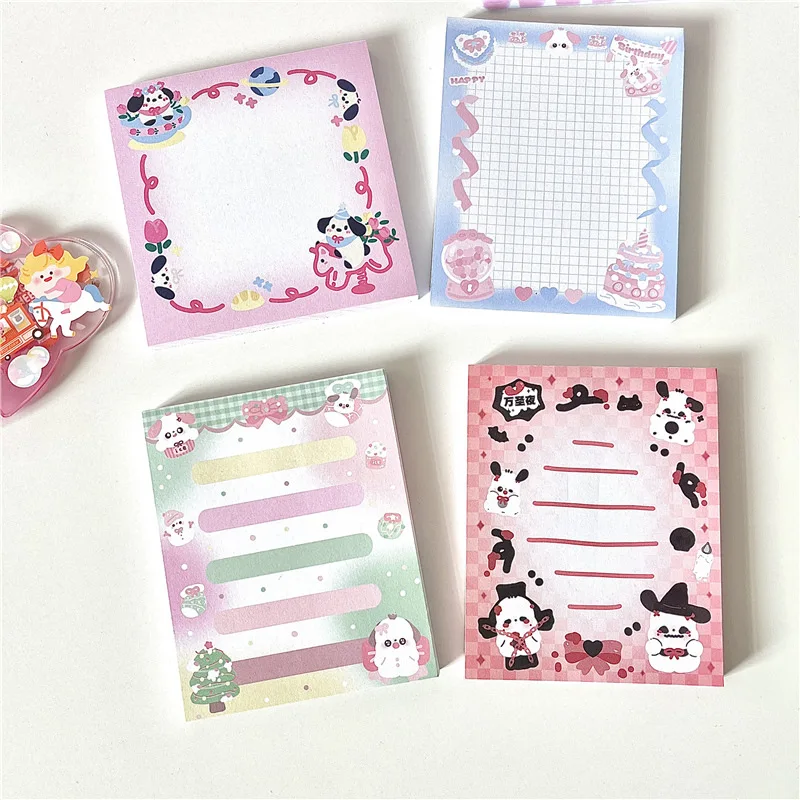

Cute Sticky Notes Small Fresh Puppy Love You Personalized Pat Paper Book Study Notes Paper Cartoon Book Sticky Note Book 4pcs