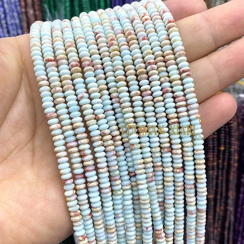 LUOMAN XIARI Зеленый халцедон бусины 2x4 мм