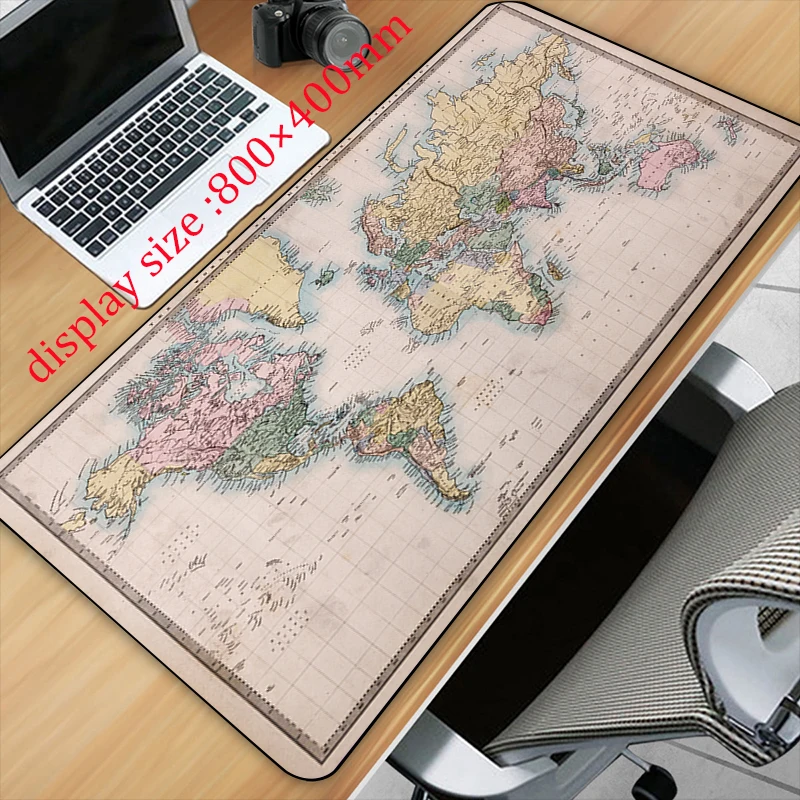 

Retro navigation Map Art HD Printing XXL Mouse Pad Gamer Accessory Hot Large Computer Lock Edge Keyboard Mat Anime Cartoon