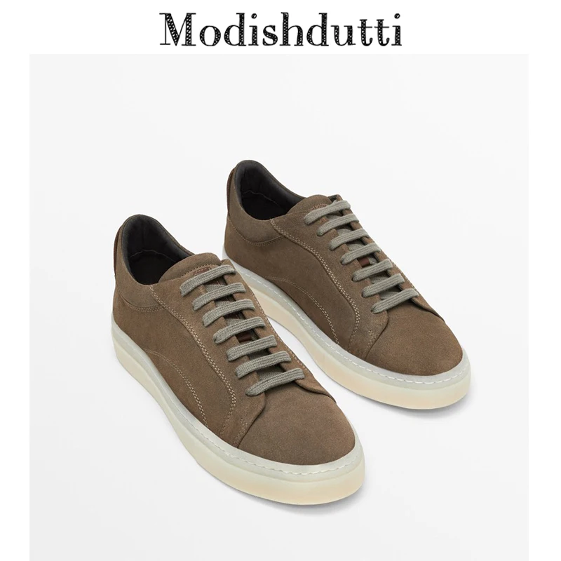

Modishdutti 2022 Men New Autumn Fashion Genuine Leather Thick Sole Casual Simple Comfortable Flat Shoes Male