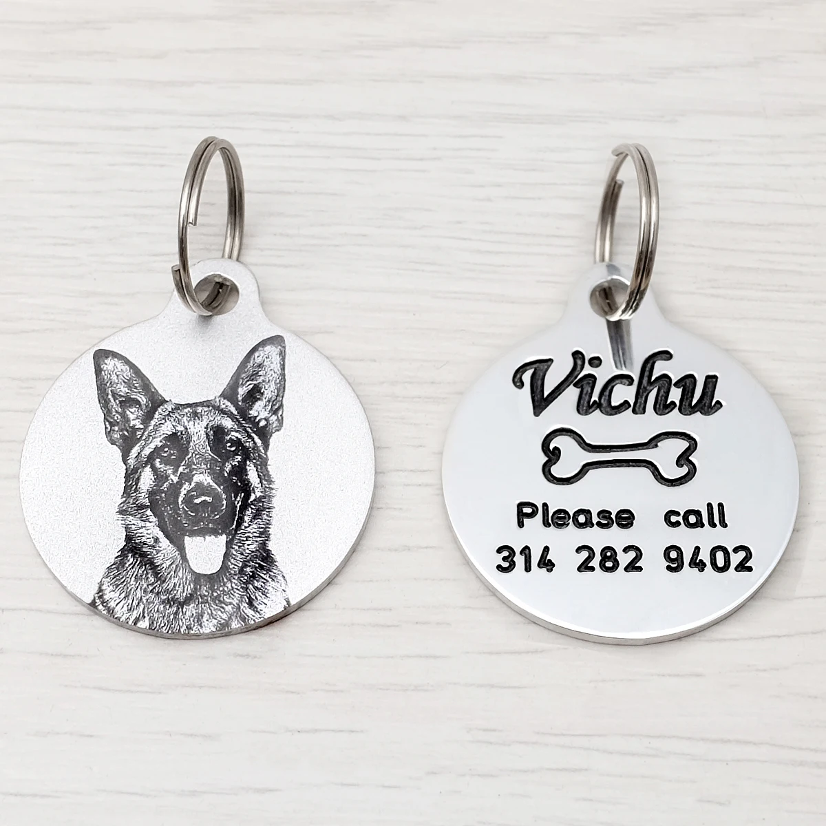 

Personalized Dog Tag Custom Pet Tag with Photo Dog Collar Tag Dog ID Tag Engraved Dog Name Tag Dog Accessories CollarT