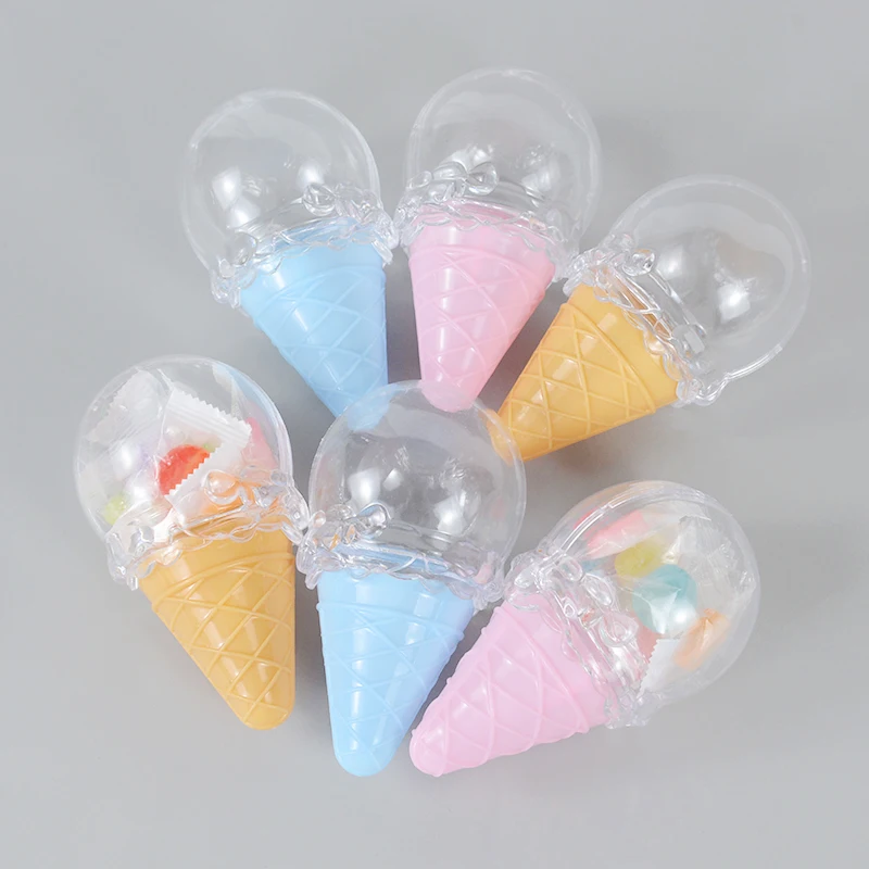 

8pcs/lot Creative Ice Cream Plastic Candy Boxes Wedding Favor Gift Packaging Box For Baby Shower Birthday Party Decor Supplies