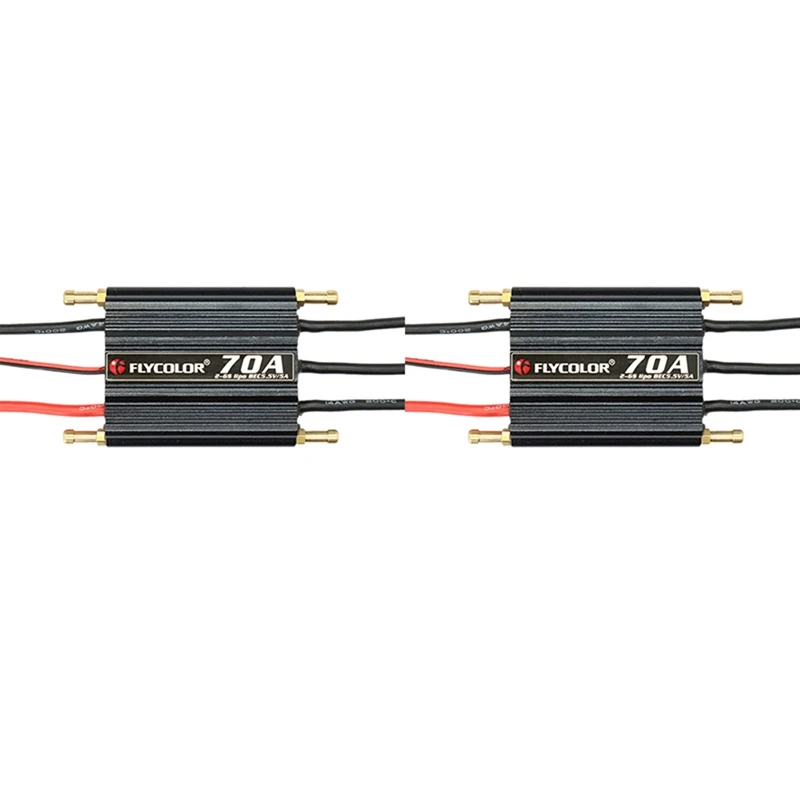 

2X Flycolor 70A Brushless ESC For RC Boat 2-6S With 5.5V/5A BEC