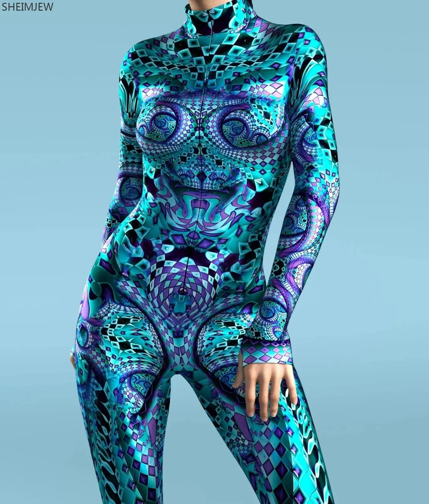 Марокканский Стиль 3D узор комбинезон сексуальный женский косплей Zentai костюм